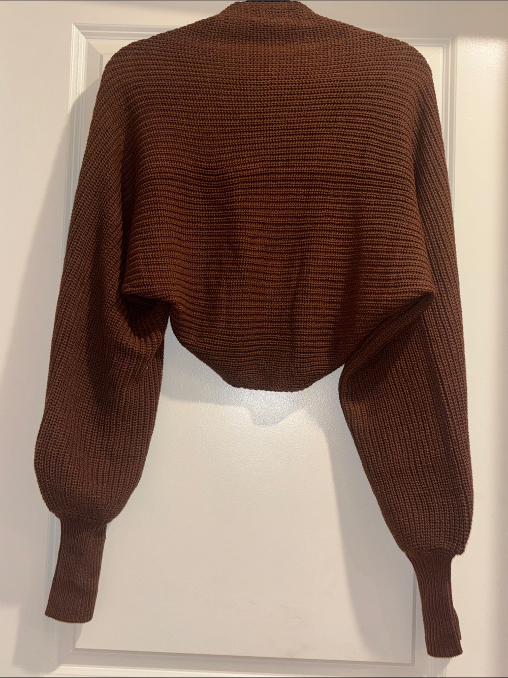 Knit Bolero Shrug Sweater coffee - Picture 3 of 9